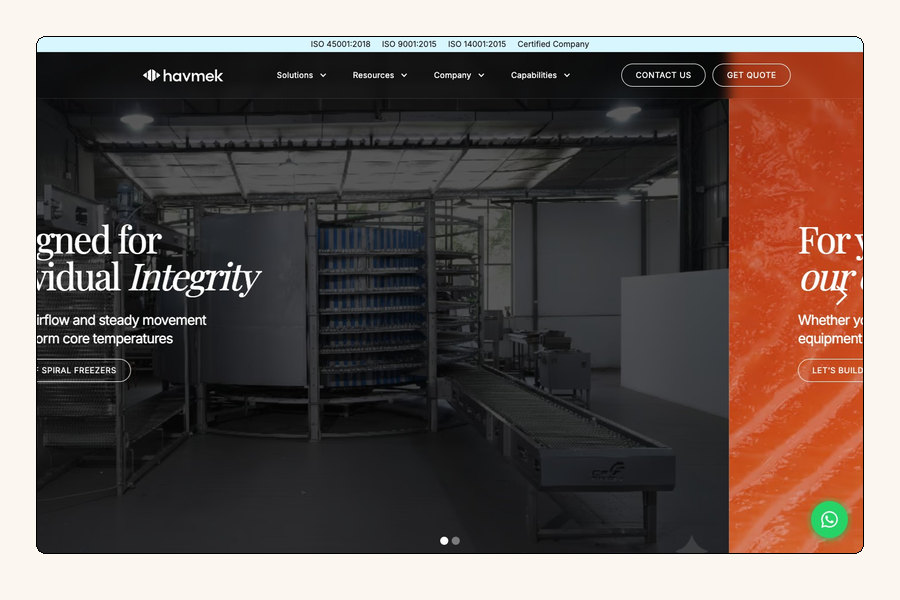 Havmek — Engineering credibility with an editorial voice, for a seafood-equipment maker